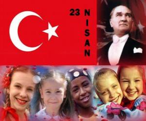 Puzzle Ημέρα της εθνικής κυριαρχίας και των παιδιών είναι κατέχουν στην Τουρκία κάθε 23 Απριλίου